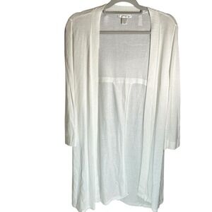 White Cardigan, CJ Banks Size X (14W), Long Lightweight‎ Summer Evening Basic